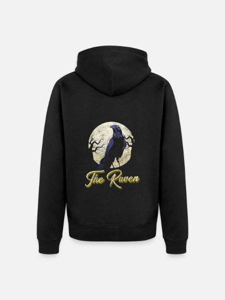 Krähe Nebelkrähe Wikinger Runen - Unisex Premium Bio Zip Hoodie - Schwarz