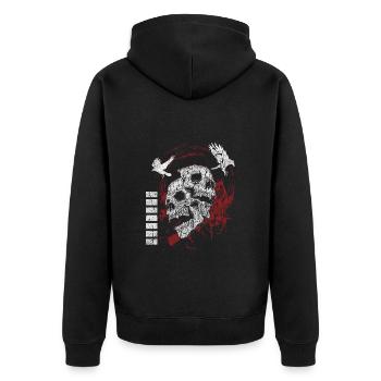 Tattoo Cool Raven Trash - Unisex Premium Organic Zip Hoodie - black - Back - Nico (187cm)