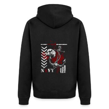 Trash Polka Design Rouge - Veste à capuche bio Premium Unisexe - noir - Dos - Nico (187cm)