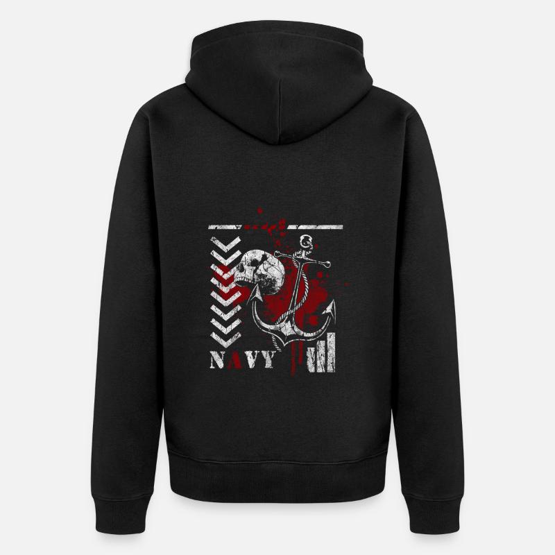 Trash Polka Entwurf Rot - Unisex Premium Bio Zip Hoodie - Schwarz