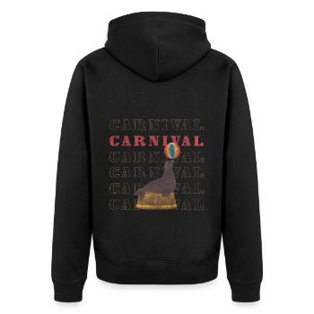 Circus ring fun - Unisex Premium Organic Zip Hoodie - black - Back - Nico (187cm)