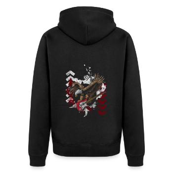 Tattoo Motif Skull - Unisex Premium Organic Zip Hoodie - black - Back - Nico (187cm)
