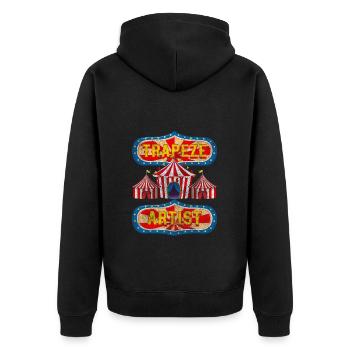 Zirkuszelt Zirkusshow Idioten - Unisex Premium Bio Zip Hoodie - Schwarz - Hinten - Nico (187cm)