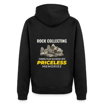 Rock Hound Collecting Collector Geology Geologist - Unisex Premium Organic Zip Hoodie - black - Back - Nico (187cm)