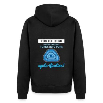 Rock Hound Collecting Collector Geology Geologist - Unisex Premium Organic Zip Hoodie - black - Back - Nico (187cm)