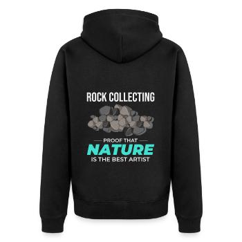 Rock Hound Collecting Collector Geology Geologist - Unisex Premium Organic Zip Hoodie - black - Back - Nico (187cm)