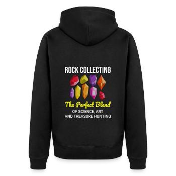 Rock Hound Collecting Collector Geology Geologist - Unisex Premium Organic Zip Hoodie - black - Back - Nico (187cm)