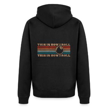 Billiards Pub Sports - Unisex Premium Organic Zip Hoodie - black - Back - Nico (187cm)