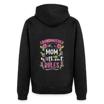 Grandpa Grandchild Love Baby - Unisex Premium Organic Zip Hoodie - black - Back - Nico (187cm)
