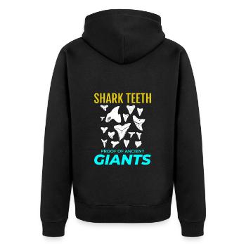 Haifischzähne Sammler Fossilienjagd Paläontologie - Unisex Premium Bio Zip Hoodie - Schwarz - Hinten - Nico (187cm)