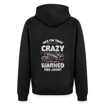 Grandma, grandchild, extended family, grandmother - Unisex Premium Organic Zip Hoodie - black - Back - Nico (187cm)