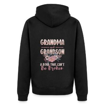 Großeltern Hotel Baby - Unisex Premium Bio Zip Hoodie - Schwarz - Hinten - Nico (187cm)