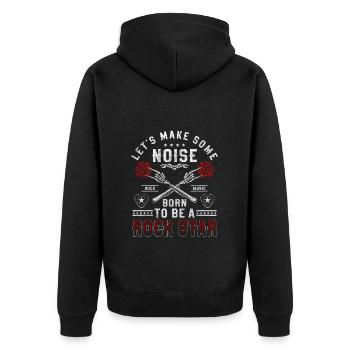 Chanteur de musique rock - Veste à capuche bio Premium Unisexe - noir - Dos - Nico (187cm)
