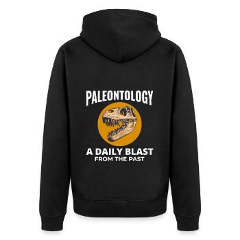 Fossilienjagd Paläontologie Sammler Prähistorisch - Unisex Premium Bio Zip Hoodie - Schwarz - Hinten - Nico (187cm)