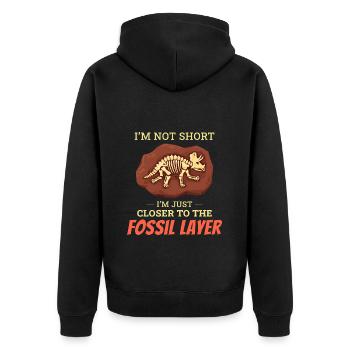 Fossil Hunting Paleontology Collector Geology - Unisex Premium Organic Zip Hoodie - black - Back - Nico (187cm)
