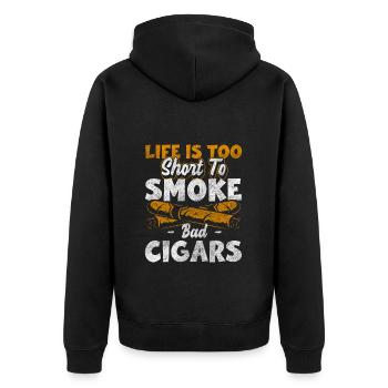 Fumeur Addiction au chanvre - Veste à capuche bio Premium Unisexe - noir - Dos - Nico (187cm)