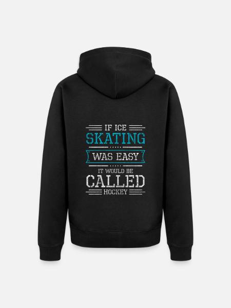 Eisläufer Eisbahn Kälte Eistanz - Unisex Premium Bio Zip Hoodie - Schwarz
