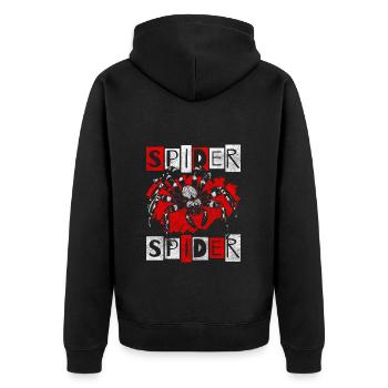Spinnen Netz Beute Insekt - Unisex Premium Bio Zip Hoodie - Schwarz - Hinten - Nico (187cm)