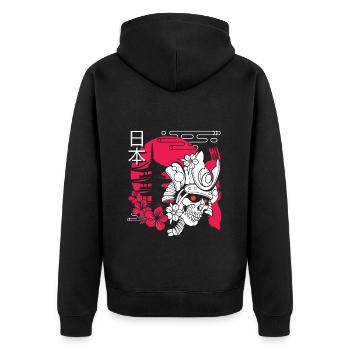 Orient Drachen Mythologie Zeitreise - Unisex Premium Bio Zip Hoodie - Schwarz - Hinten - Nico (187cm)