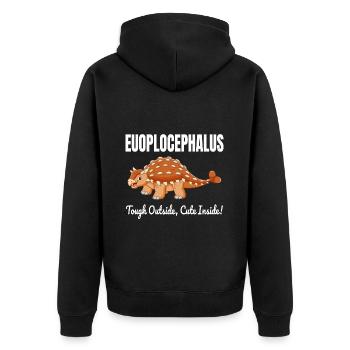 Euoplocephalus Dinosaurier Dino Paläontologe Fossil - Unisex Premium Bio Zip Hoodie - Schwarz - Hinten - Nico (187cm)