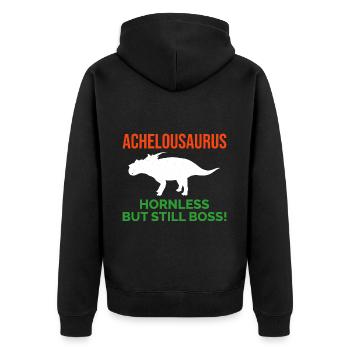 Achelousaurus dinosaure dinosaure dinosaure fossile de paléontologue - Veste à capuche bio Premium Unisexe - noir - Dos - Nico (187cm)