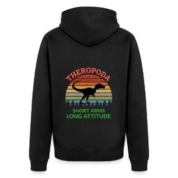 Theropoda dinosaure dinosaure fossile de paléontologue - Veste à capuche bio Premium Unisexe - noir - Dos - Nico (187cm)