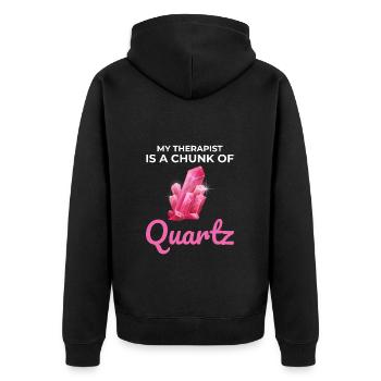 Crystal Collecting Rock Hunting Mineral Collector - Unisex Premium Organic Zip Hoodie - black - Back - Nico (187cm)