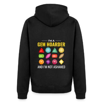 Crystal Collecting Rock Hunting Mineral Collector - Unisex Premium Organic Zip Hoodie - black - Back - Nico (187cm)