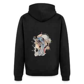 Légendes du dragon d’Asie Contes de fées - Veste à capuche bio Premium Unisexe - noir - Dos - Nico (187cm)