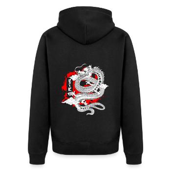 Culture créatures mythiques mythologie koi - Veste à capuche bio Premium Unisexe - noir - Dos - Nico (187cm)
