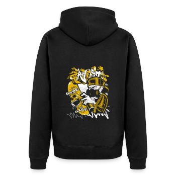 Street Art Train Hip Hop Cool - Veste à capuche bio Premium Unisexe - noir - Dos - Nico (187cm)