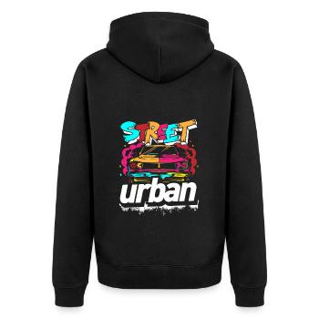 Street Art Train Rap - Veste à capuche bio Premium Unisexe - noir - Dos - Nico (187cm)