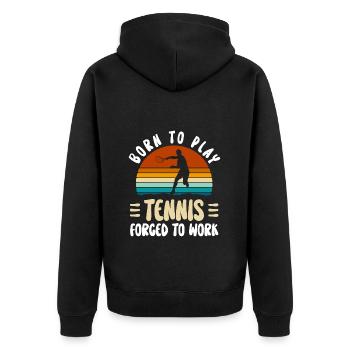 Sport Gewinner Verein - Unisex Premium Bio Zip Hoodie - Schwarz - Hinten - Nico (187cm)