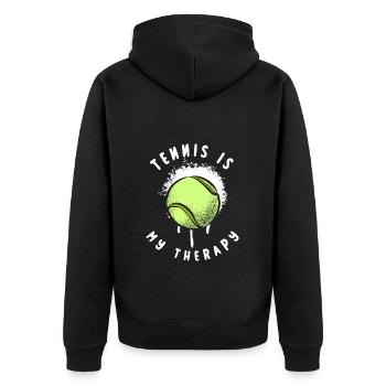 Sport Spieler Match Club - Unisex Premium Bio Zip Hoodie - Schwarz - Hinten - Nico (187cm)