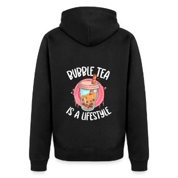 Boba Drink Anime Paille - Veste à capuche bio Premium Unisexe - noir - Dos - Nico (187cm)