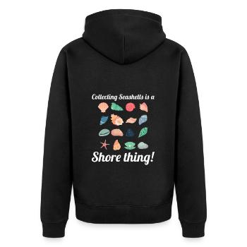 Seashells Collector Beachcomber Sea Shell Ocean - Unisex Premium Organic Zip Hoodie - black - Back - Nico (187cm)