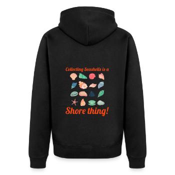 Seashells Collector Beachcomber Sea Shell Ocean - Unisex Premium Organic Zip Hoodie - black - Back - Nico (187cm)