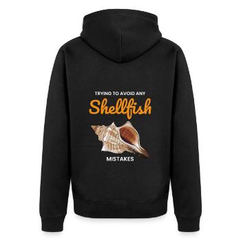 Conch Seashells Collector Beachcomber Shellfish - Unisex Premium Organic Zip Hoodie - black - Back - Nico (187cm)