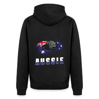 Australia Flag Animals - Unisex Premium Organic Zip Hoodie - black - Back - Nico (187cm)