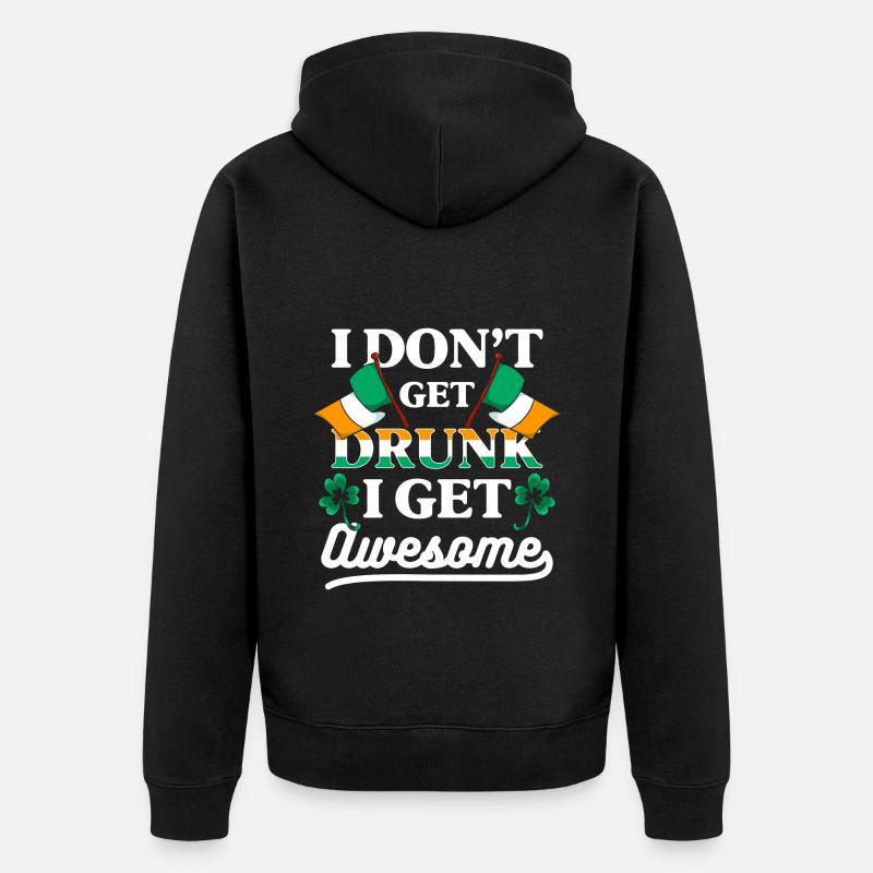 Pub Irlande Lucky Flag - Veste à capuche bio Premium Unisexe - noir