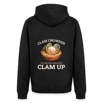 Clam Chowder - Unisex Premium Organic Zip Hoodie - black - Back - Nico (187cm)