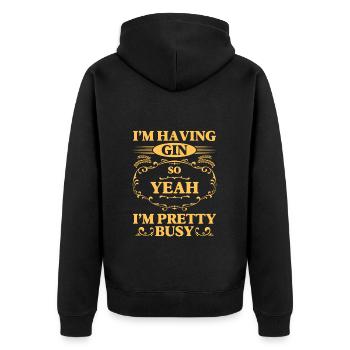 Gin Party Drink Birthday - Unisex Premium Organic Zip Hoodie - black - Back - Nico (187cm)