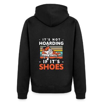 Schuhsammler Frauen Süchtig - Unisex Premium Bio Zip Hoodie - Schwarz - Hinten - Nico (187cm)