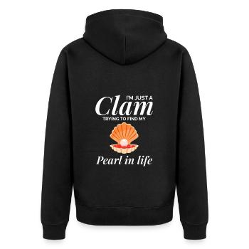Muschelschalen Sammler Beachcomber Beach - Unisex Premium Bio Zip Hoodie - Schwarz - Hinten - Nico (187cm)