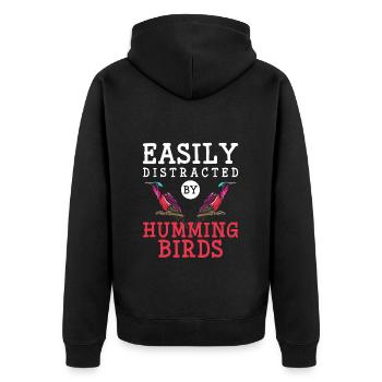 Oiseaux Diversité colorée - Veste à capuche bio Premium Unisexe - noir - Dos - Nico (187cm)