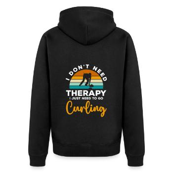 Sports Winter Sports Curling Players - Unisex Premium Organic Zip Hoodie - black - Back - Nico (187cm)