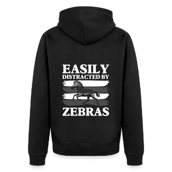 Zebra Crossing Wilderness Horse Militant des droits des animaux - Veste à capuche bio Premium Unisexe - noir - Dos - Nico (187cm)