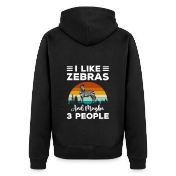 Zèbre Zèbres Chevaux Militants des droits des animaux - Veste à capuche bio Premium Unisexe - noir - Dos - Nico (187cm)
