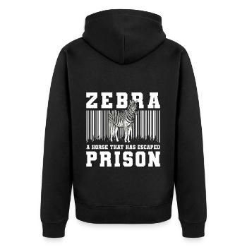 Zebra Stripe Stripe Serengeti Militants des droits des animaux - Veste à capuche bio Premium Unisexe - noir - Dos - Nico (187cm)