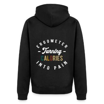 Rowing Machine Training Rowing Muscles - Unisex Premium Organic Zip Hoodie - black - Back - Nico (187cm)